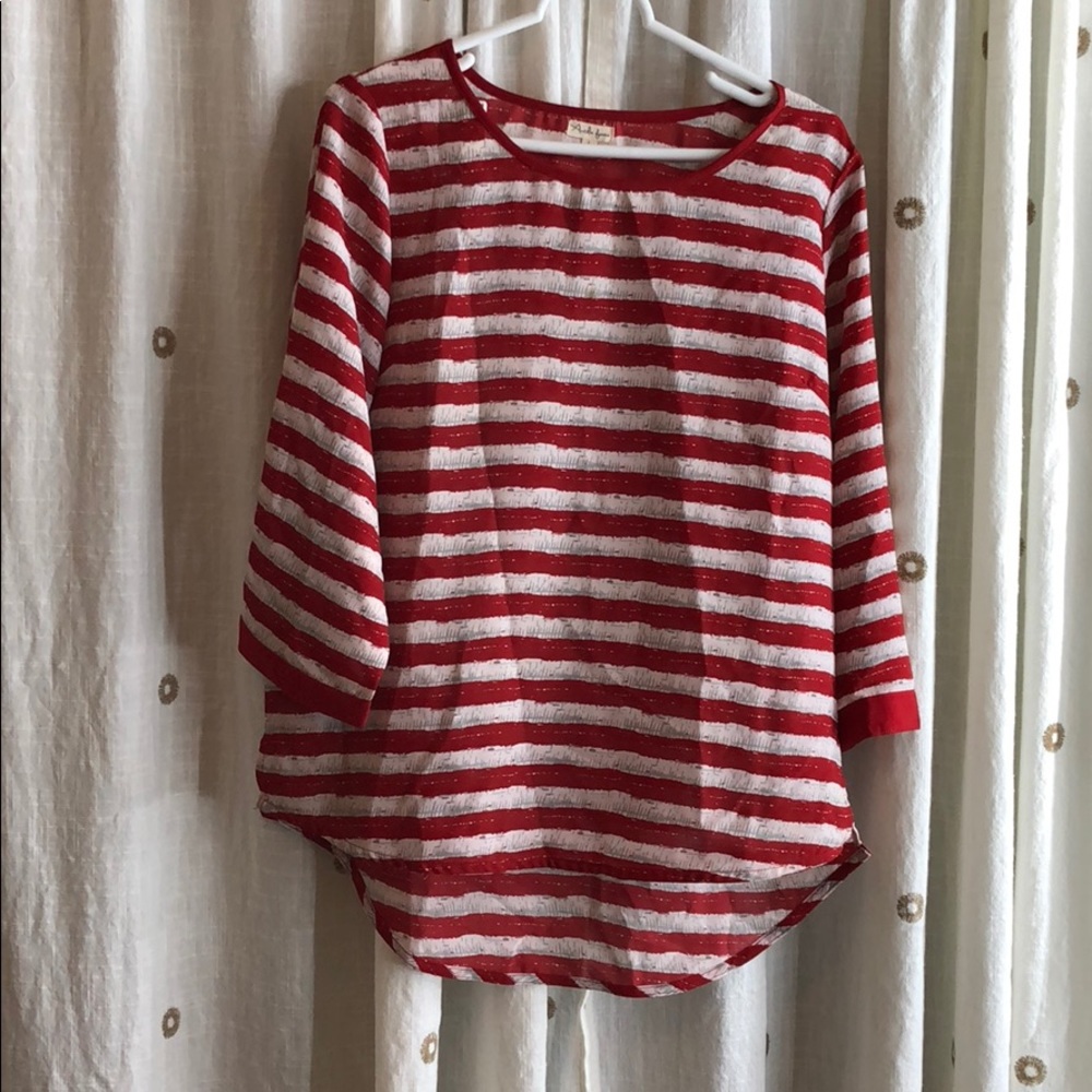 Antigua femme stripped blouse
